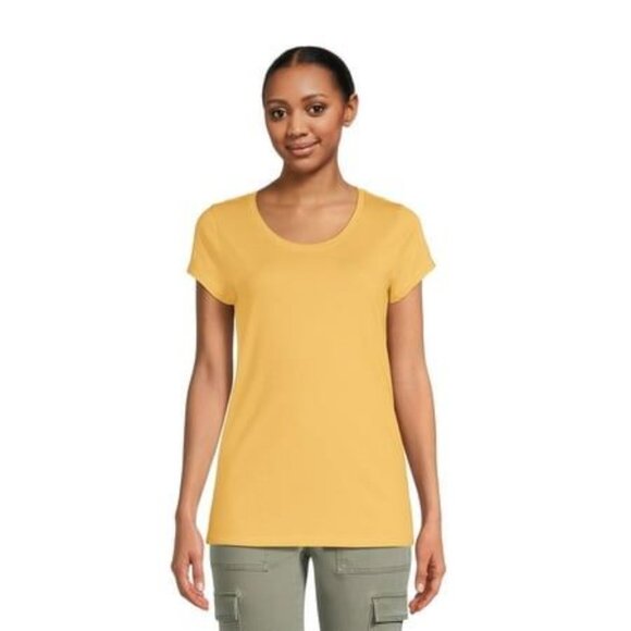 No Boundaries Womens Yellow Short Sleeve Scoop Neck Tee Shirt Size XXXL - Picture 1 of 7